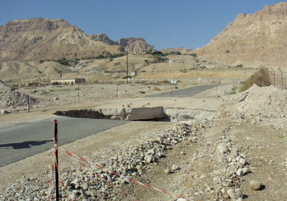 Bridging over sinkholes by Geogrids and Geotextiles -Dead sea