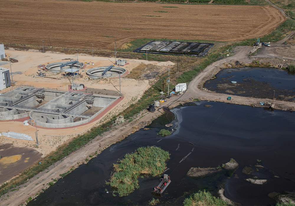 Sludge dredging and dewatering at Municipal WWTP
